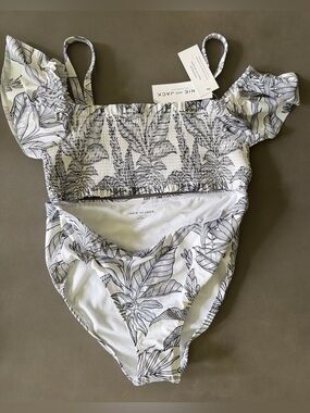 NWT Janie and Jack White and Black Swim Set